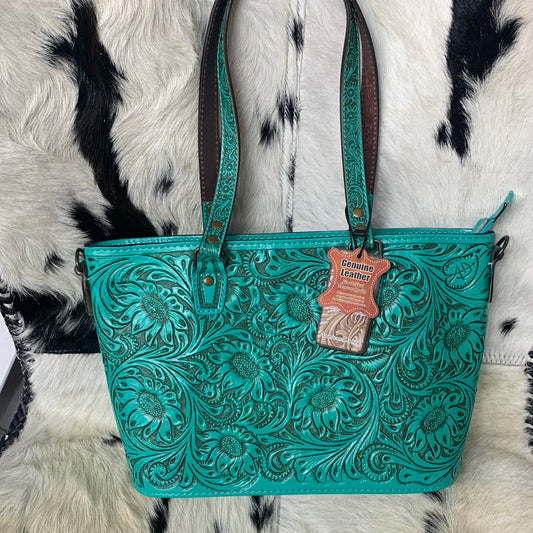 American Darling Turquoise Tooled Conceal Carry Purse