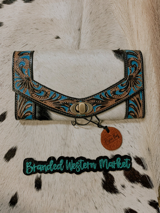 Myra Cowhide And Tooled Leather Wallet