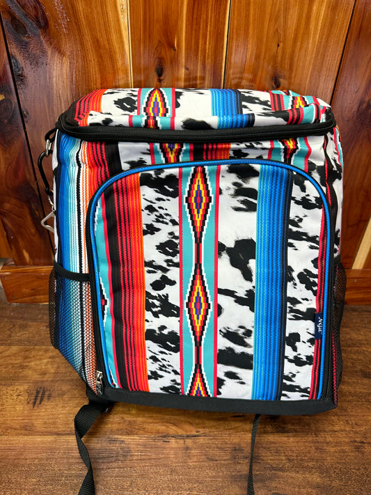 Serape Cow Stripe Backpack Cooler