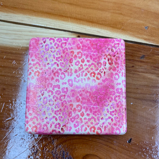 Pink Leopard Compact Mirror