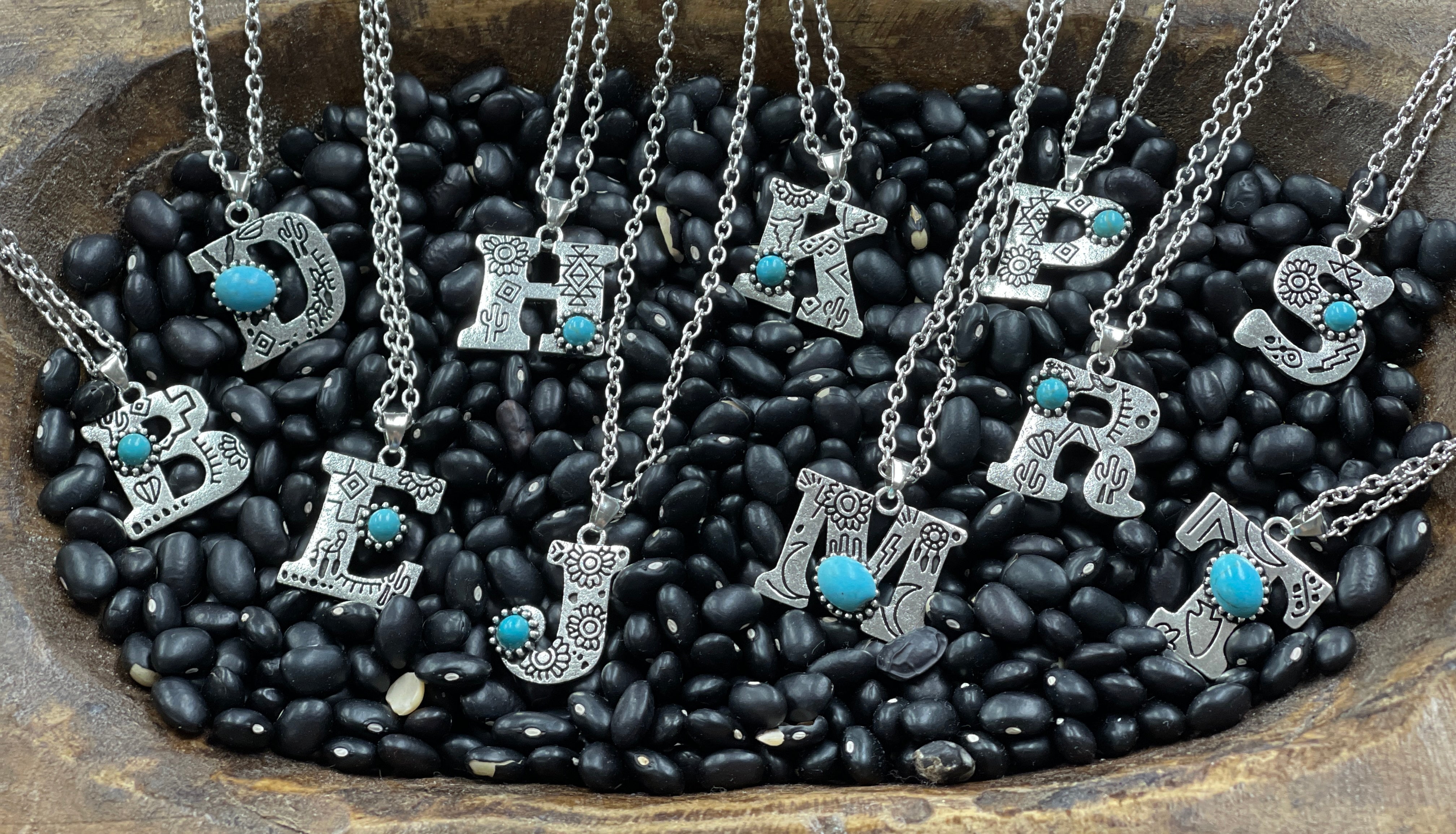 Silvertone Western Flair 'B' Initial Necklace | Wholesale Accessory Market