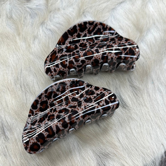 Speckled Cheetah Claw Clip